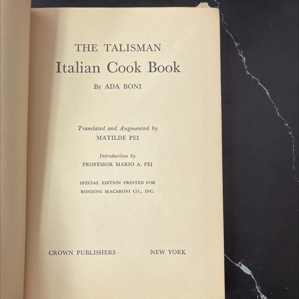 the talisman italian cook book book, by ada boni, 1950 Hardcover, Vintage image 2