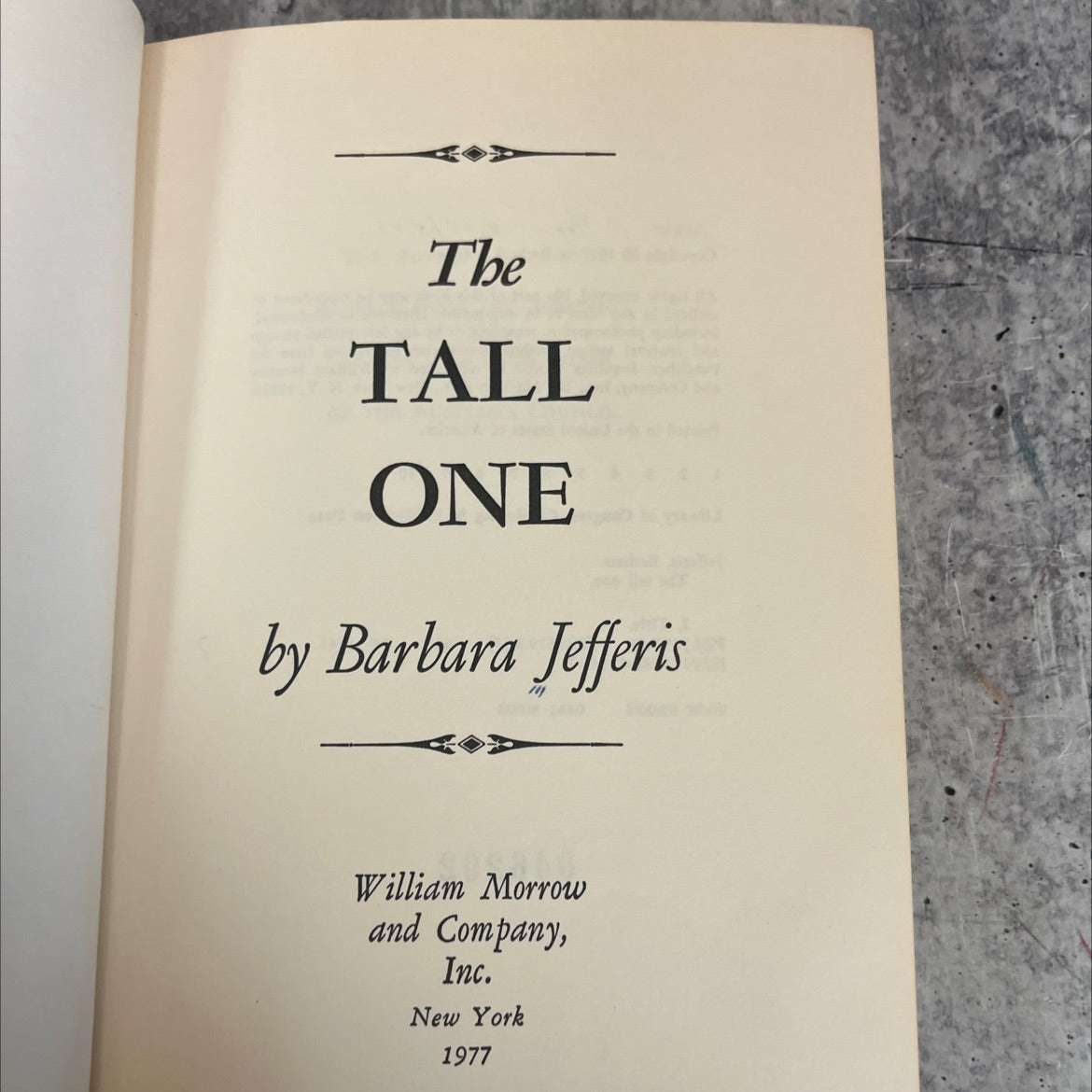 the tall one book, by Barbara Jefferis, 1977 Hardcover image 2