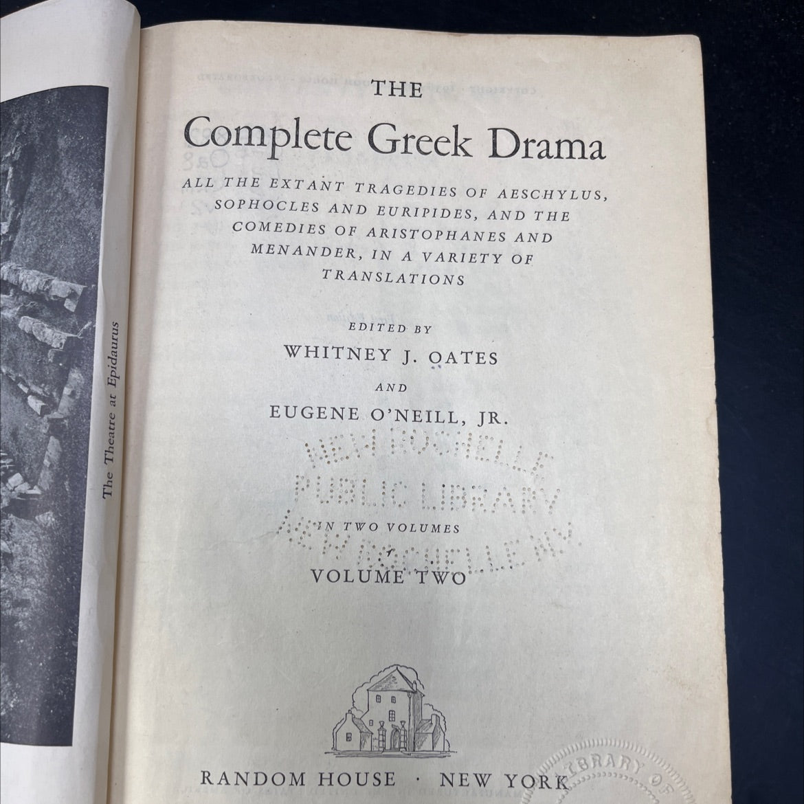 the theatre at epidaurus book, by whitney j. oates and eugene o'neill, jr., 1938 Hardcover image 2