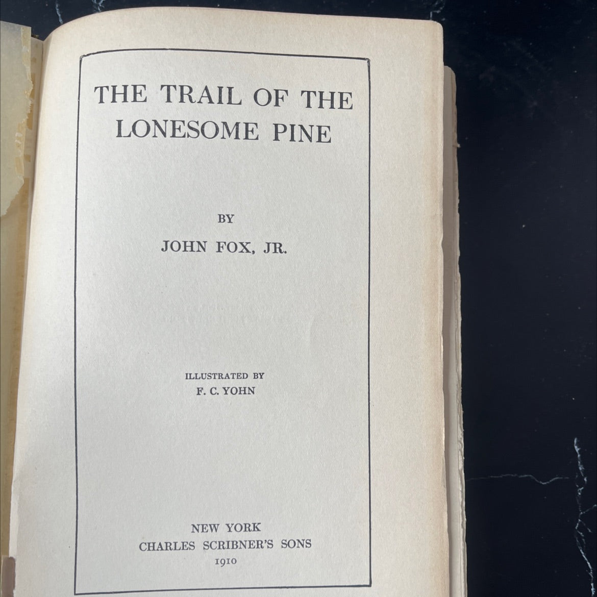 the trail of the lonesome pine book, by john fox, jr., 1910 Hardcover, Antique, Heavily Used image 2