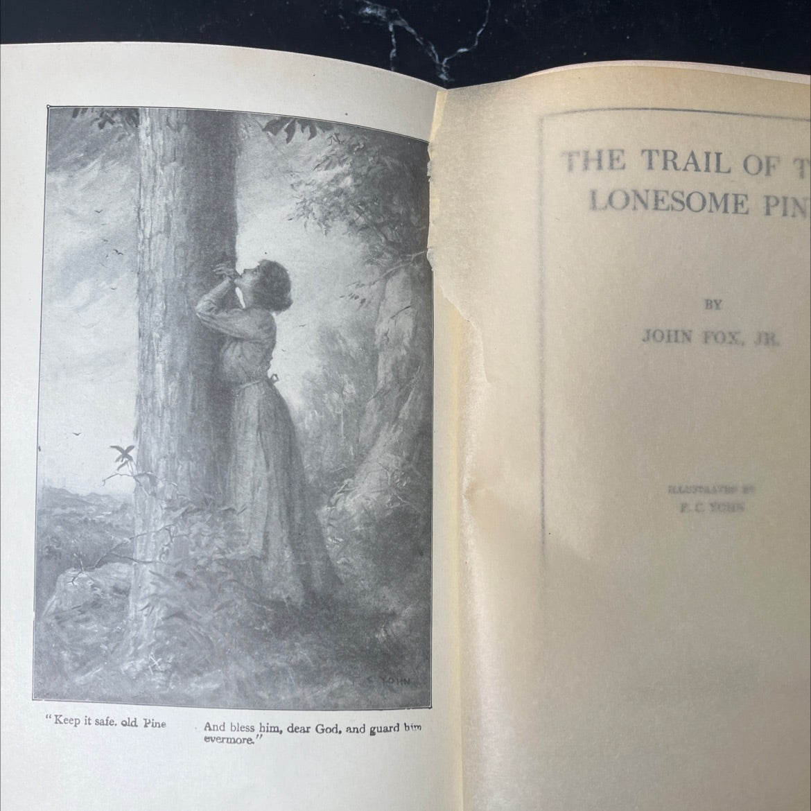 the trail of the lonesome pine book, by john fox, jr., 1910 Hardcover, Antique, Heavily Used image 4