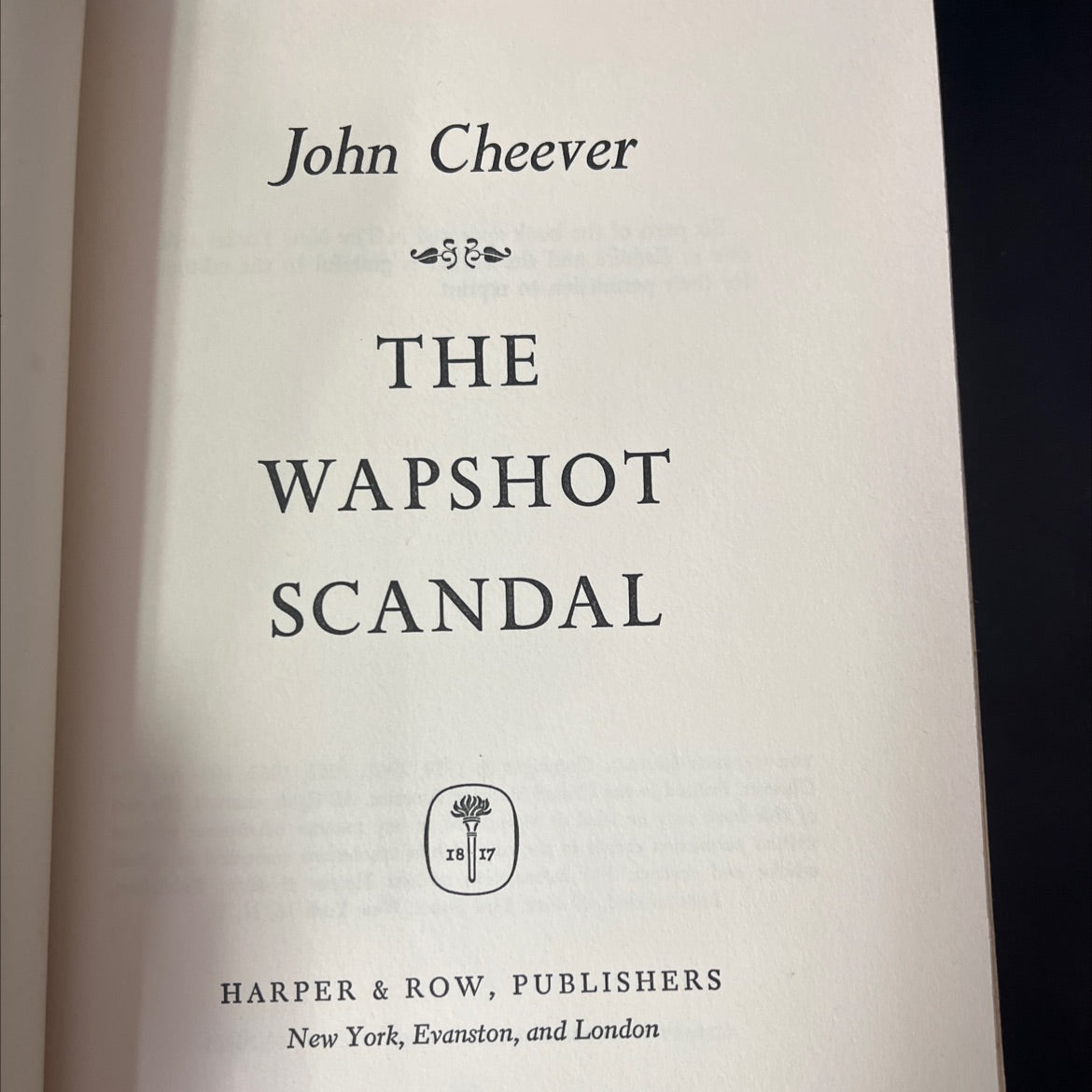 the wapshot scandal book, by John Cheever, 1964 Hardcover, Vintage image 2