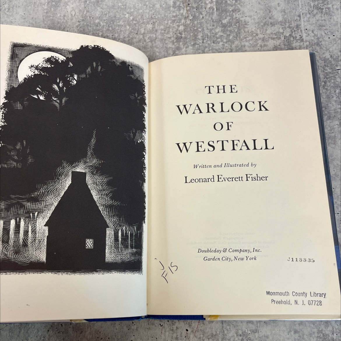 the warlock of westfall book, by leonard everett fisher, 1974 Hardcover image 2