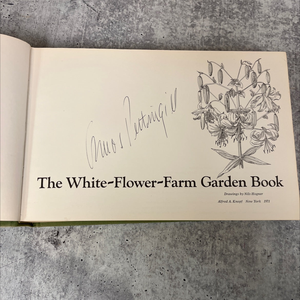 SIGNED the white-flower-farm garden book book, by Amos Pettingill, 1971 Hardcover image 2