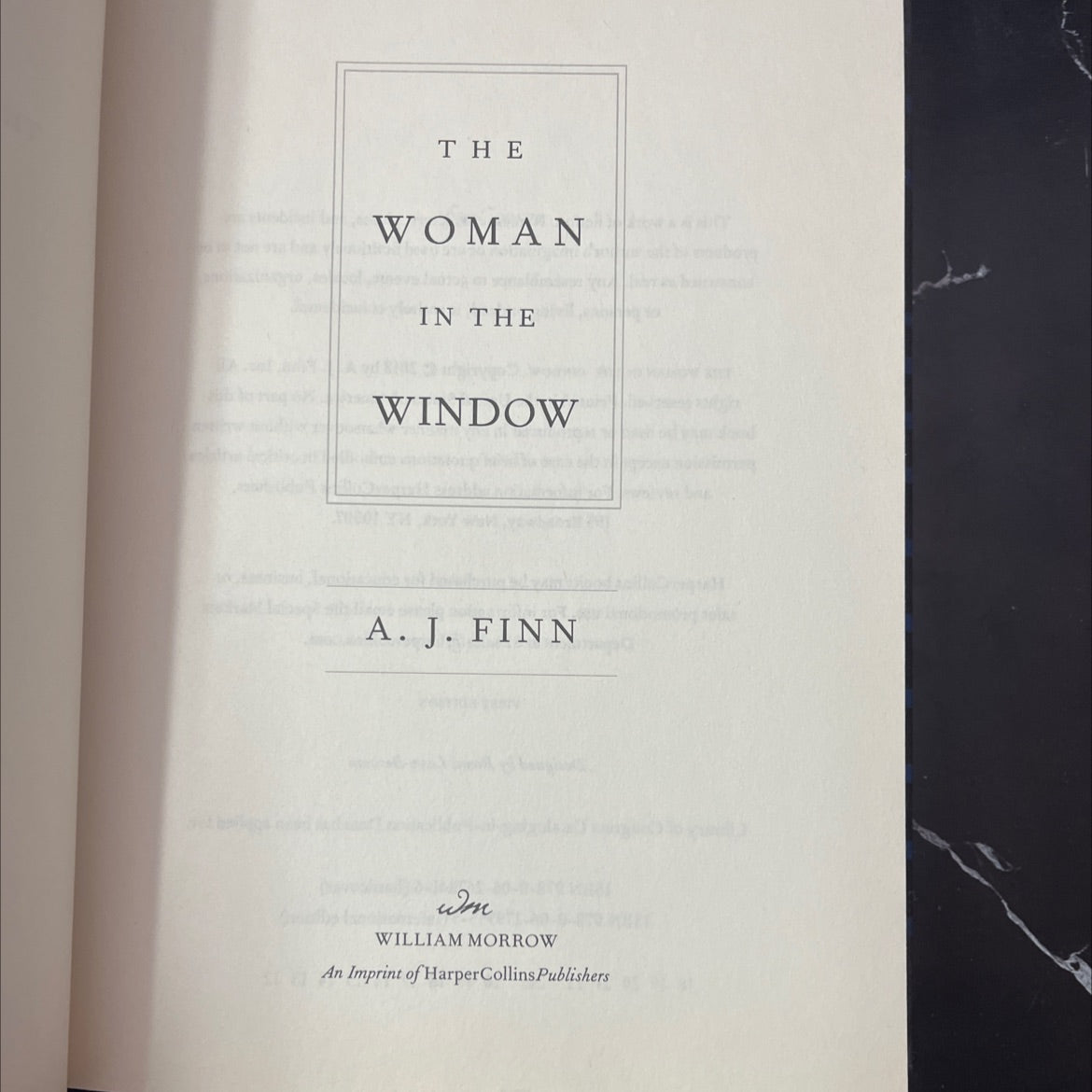 SIGNED the woman in the window book, by A. J. Finn, 2018 Hardcover, First Edition image 2