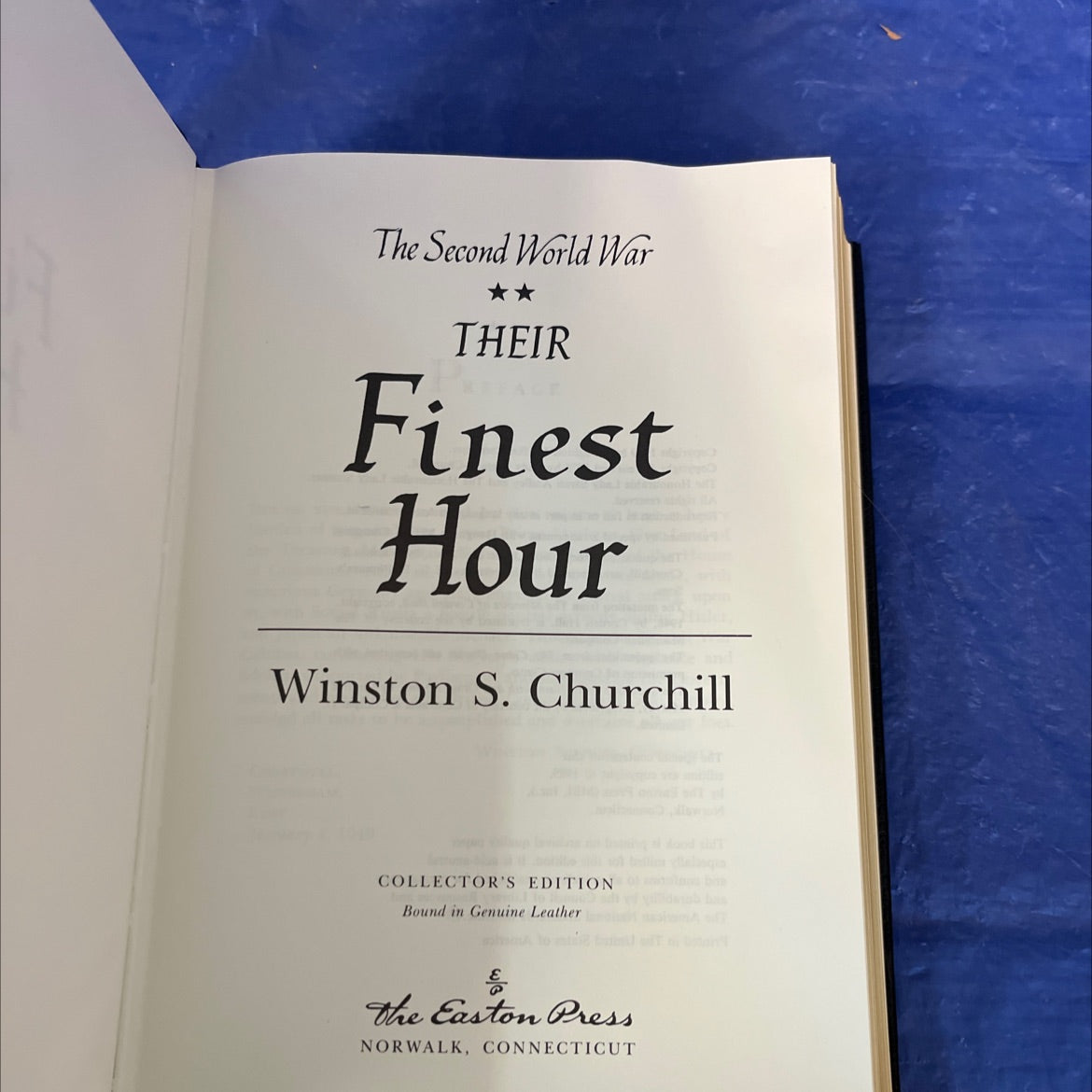 their finest hour book, by winston s. churchill, 1989 Leather image 2