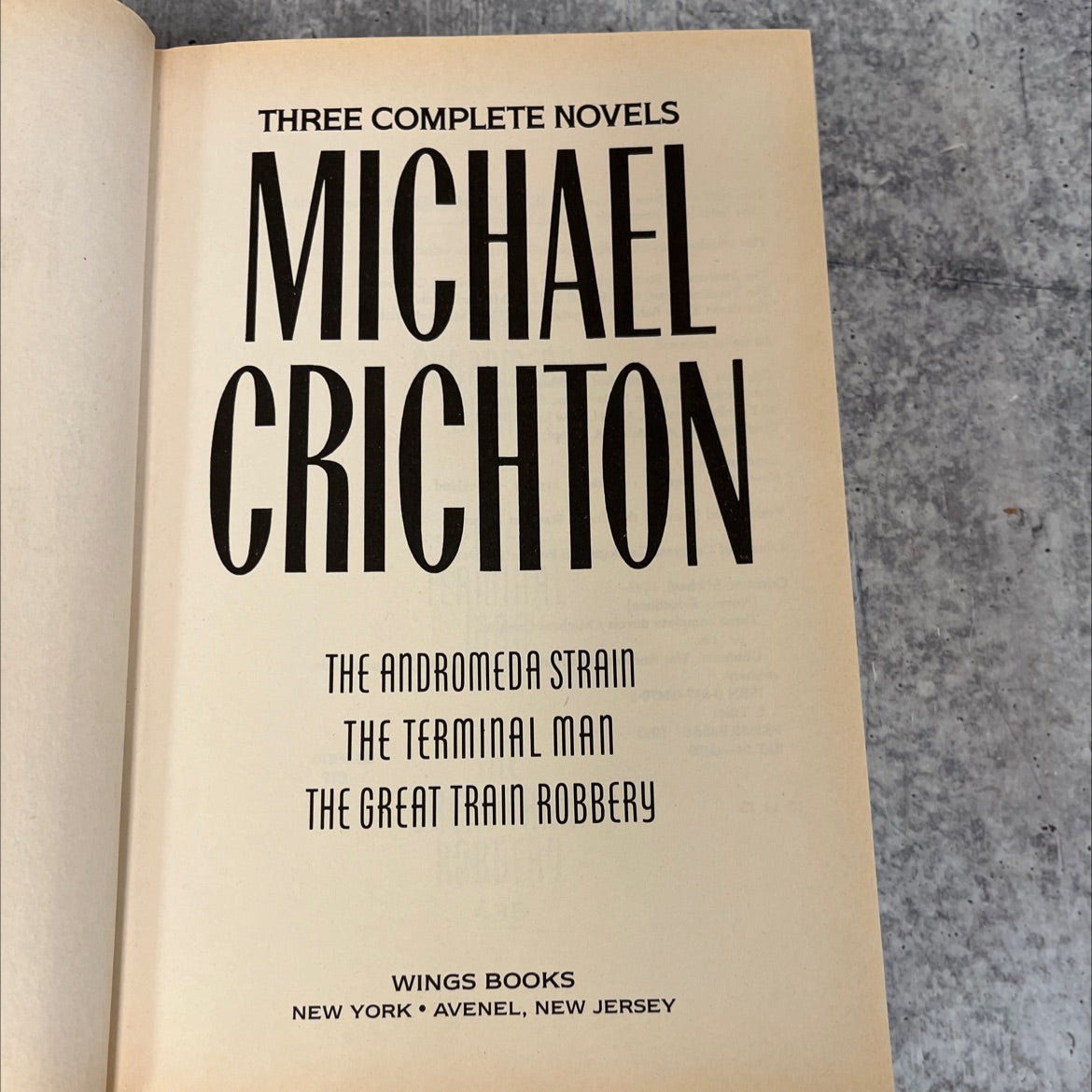 three complete novels book, by michael crichton, 1994 Hardcover image 2