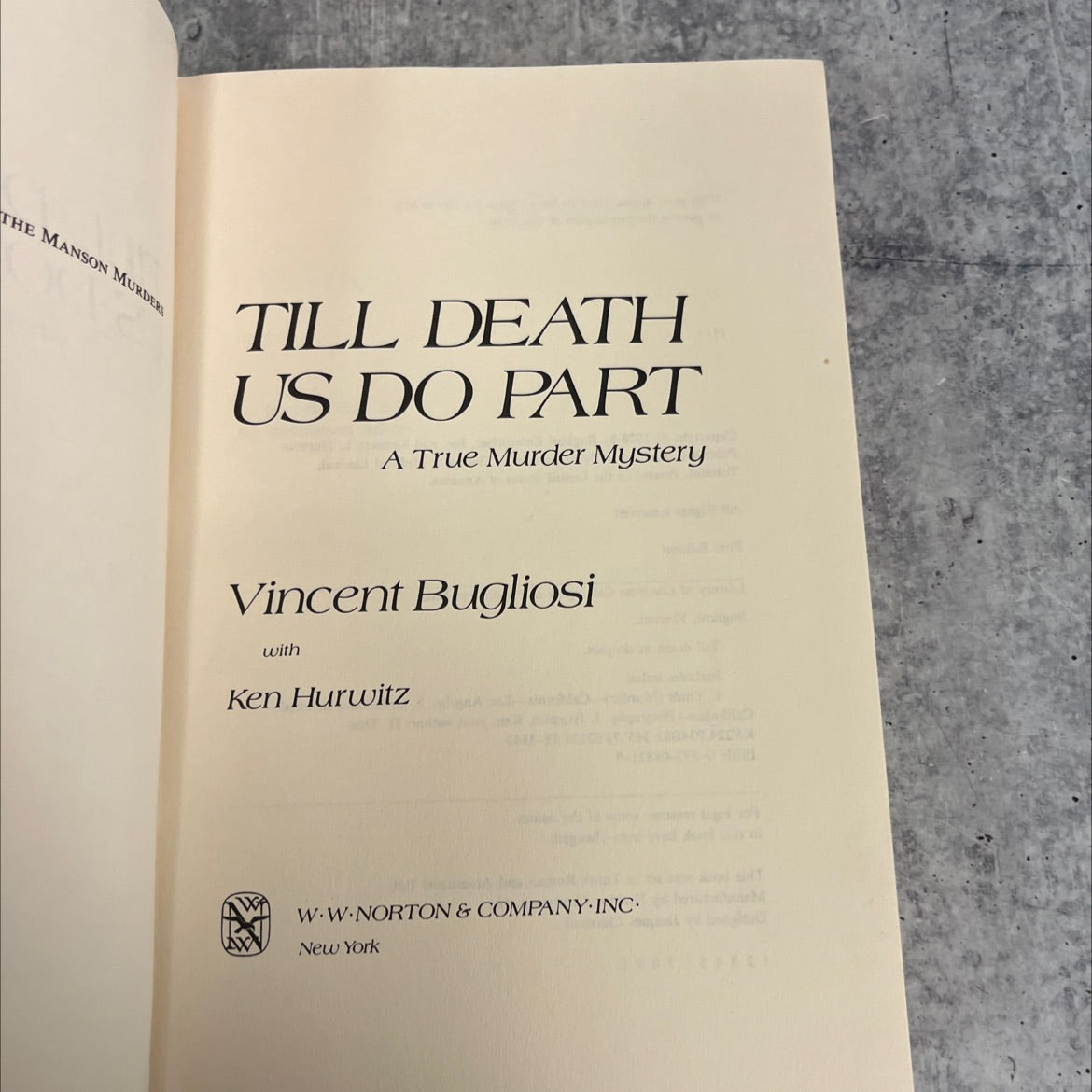 till death us do part book, by vincent bugliosi with ken hurwitz, 1978 Hardcover image 2