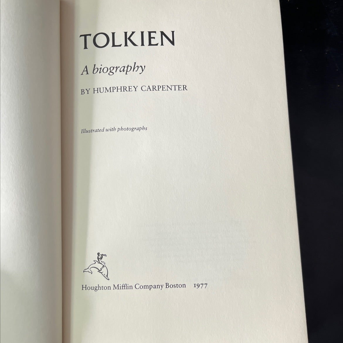 tolkien a biography book, by humphrey carpenter, 1977 Hardcover, First Edition, Vintage image 2