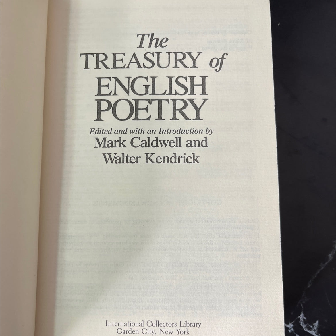 treasury of english poetry book, by Mark Caldwell and Walter Kendrick, 1984 Hardcover, Vintage image 2