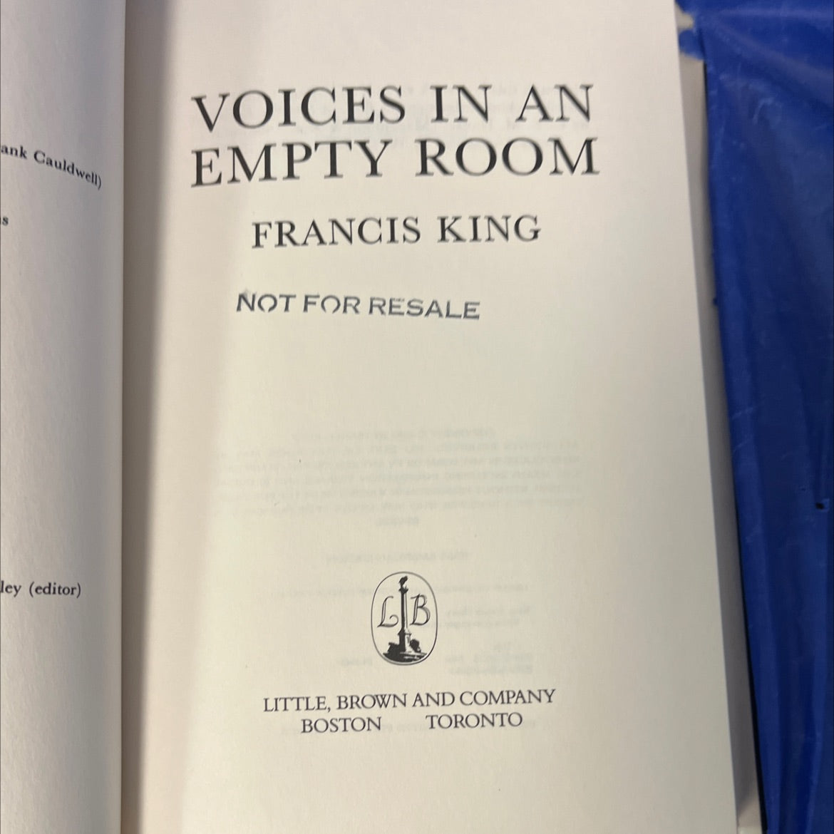 voices in an empty room book, by francis king, 1984 Hardcover, First Edition image 2