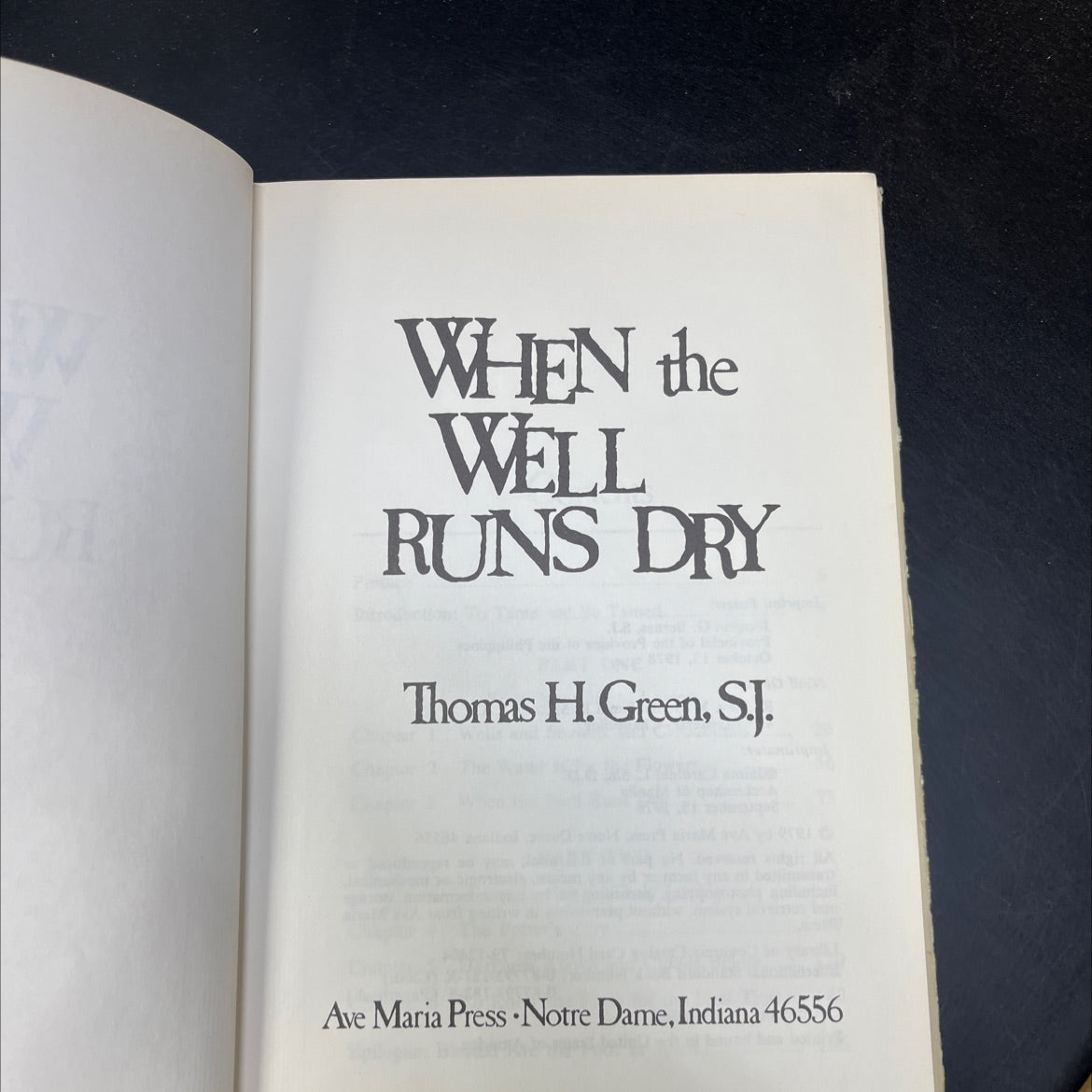 when the well runs dry book, by Thomas H. Green, S.J., 1979 Hardcover image 2