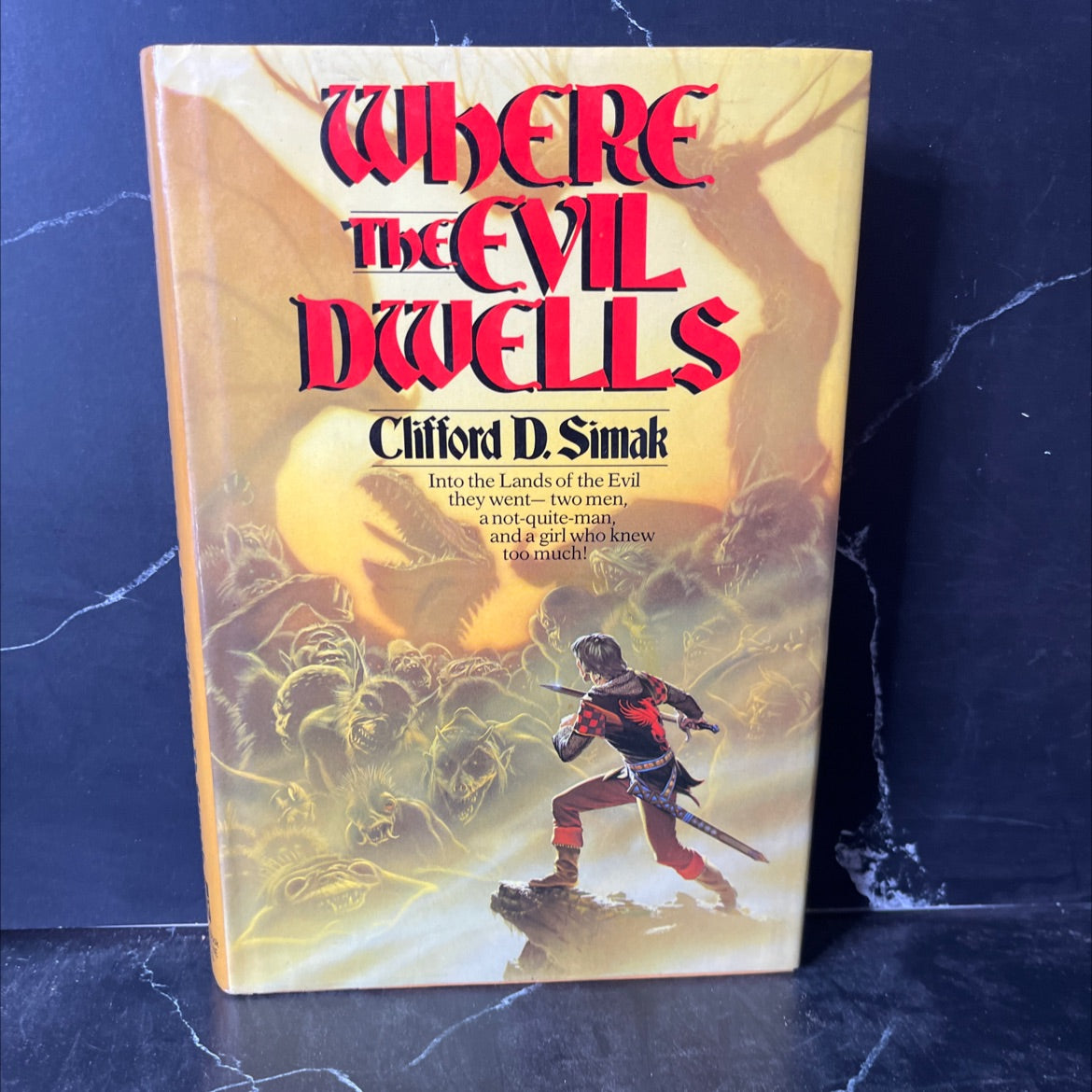 where the evil dwells book, by Clifford D. Simak, 1982 Hardcover, First Edition, Vintage image 1