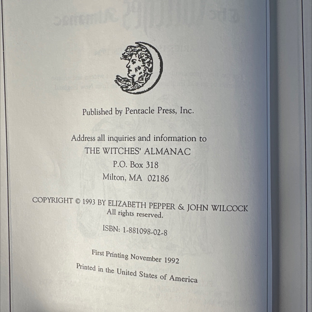 10 book set - witches almanac complete astrological guide spring 1993 to spring 1994 book, by elizabeth pepper & john image 3