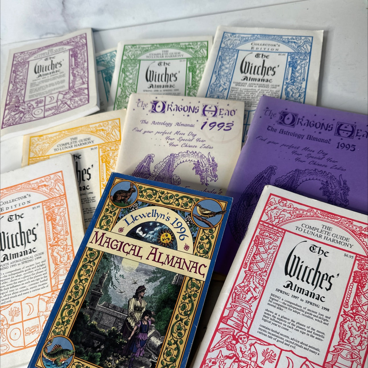 10 book set - witches almanac complete astrological guide spring 1993 to spring 1994 book, by elizabeth pepper & john image 4