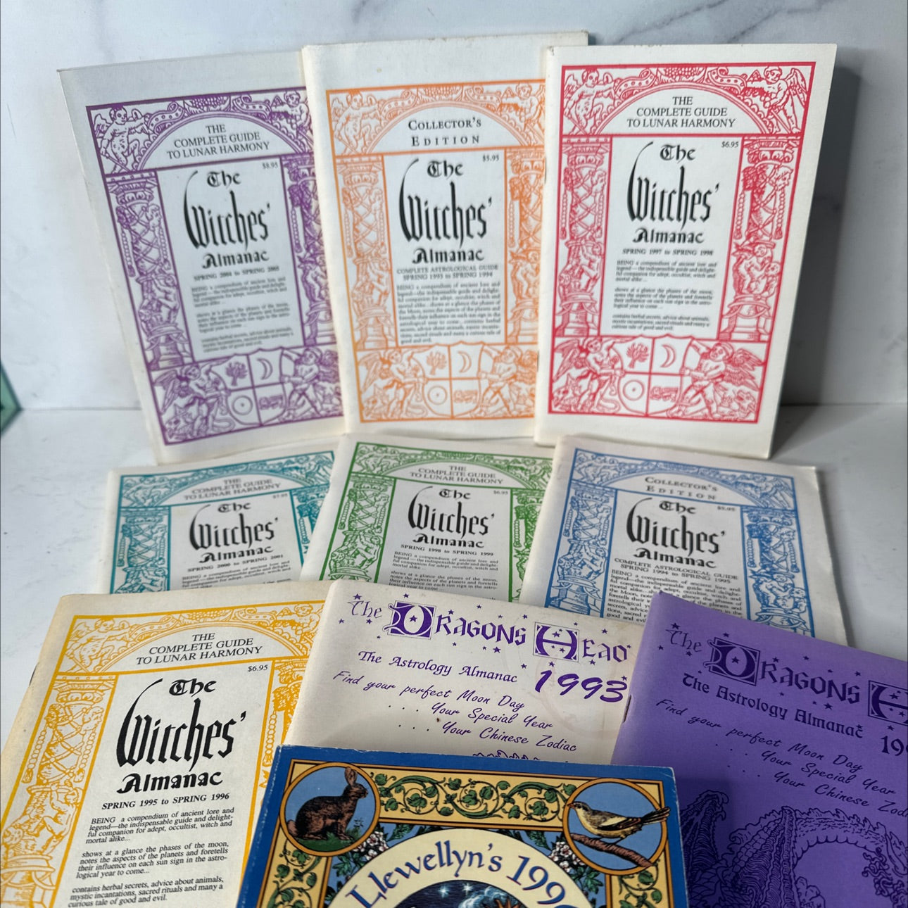 10 book set - witches almanac complete astrological guide spring 1993 to spring 1994 book, by elizabeth pepper & john image 1