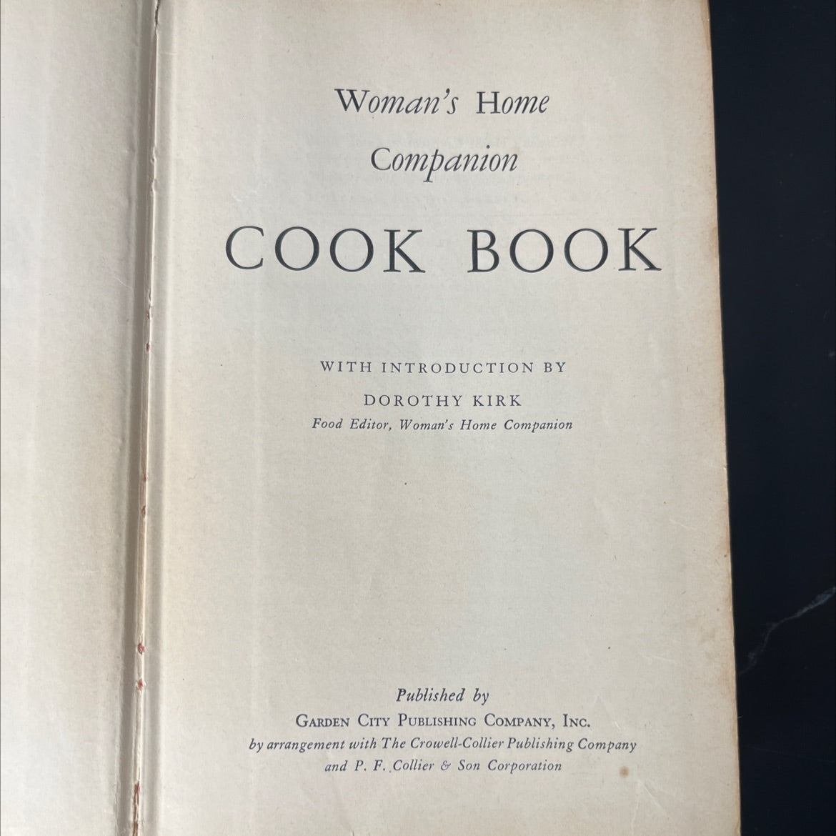 woman's home companion cook book book, by dorothy kirk, 1946 Hardcover, Vintage, Heavily Used image 2