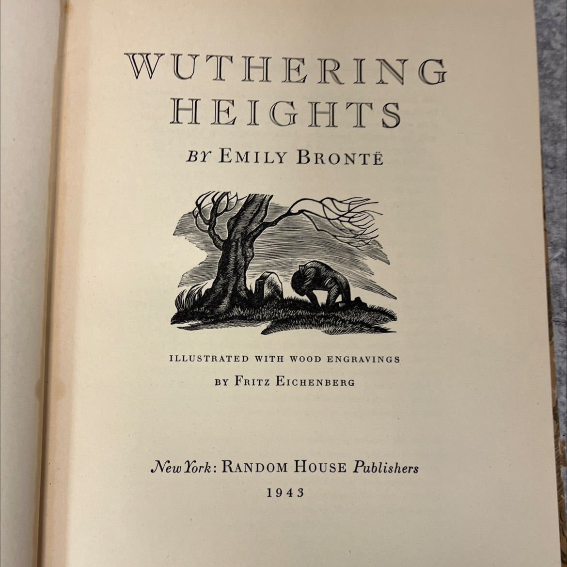 wuthering heights book, by emily brontë, 1948 Hardcover, Vintage image 2