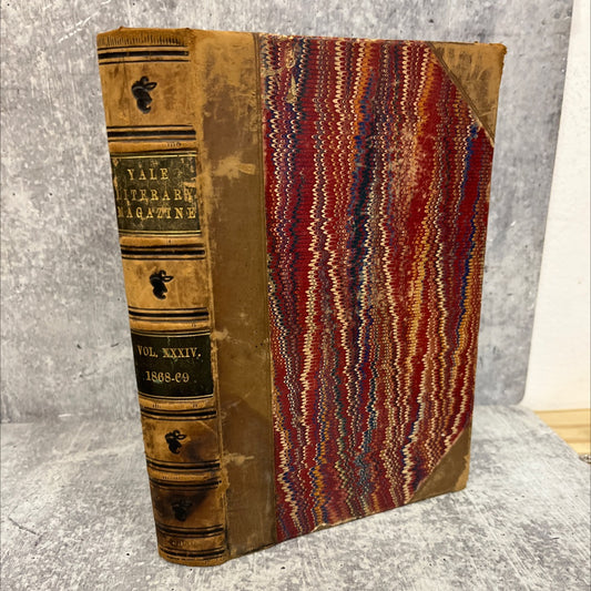 yale literary magazine book, by students of yale college, 1869 Leather, First Edition, Rare, Antique image 1