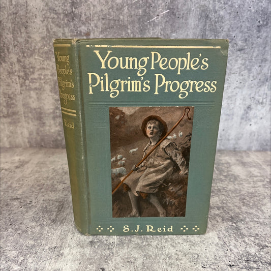 young people's pilgrim's progress with exposition book, by rev. s. j. reid, d.d., 1914 Hardcover, Vintage image 1